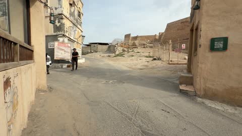 Silver Van in Saudi Arabian Heritage District Video