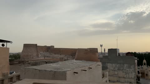 Historic Stone Fort View From Rooftop Saudi Arabia