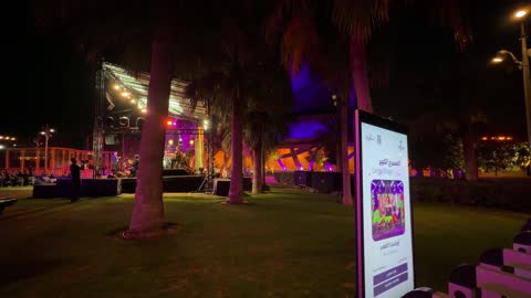 Outdoor Live Music Performance Saudi Arabia Night Footage