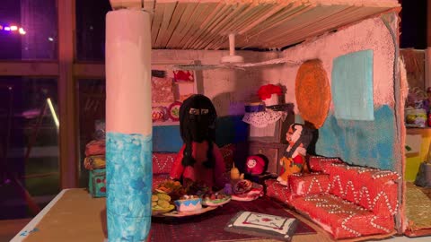 Traditional Saudi Room Miniature Diorama Model