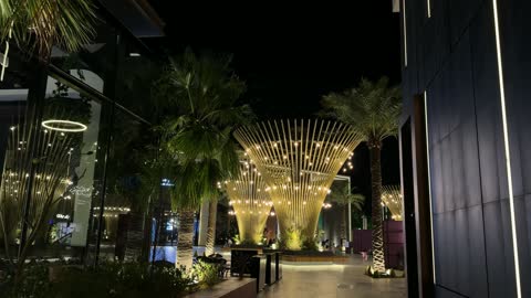 Modern Outdoor Plaza Night Lighting and Architecture