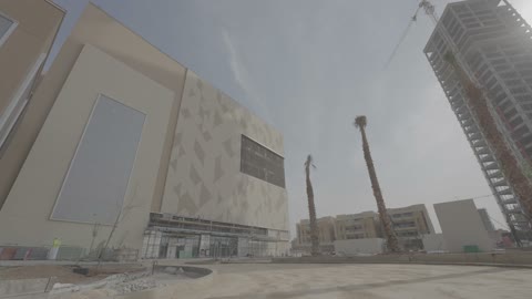 موقع بناء مبنى حديث وتطوير حضري