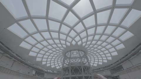 Modern Building Construction Dome Interior Video Shot
