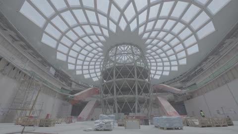 Modern Interior Dome Construction Site Video