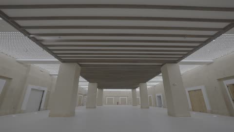 Modern Minimalist Interior Hall with Columns Architecture
