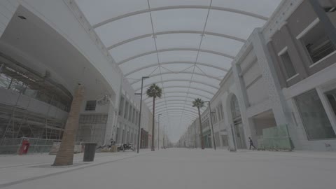 Indoor Mall Boulevard Construction Site Footage
