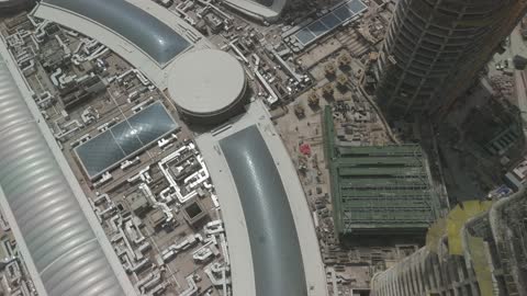 Urban Skyscraper Construction Aerial Drone Footage