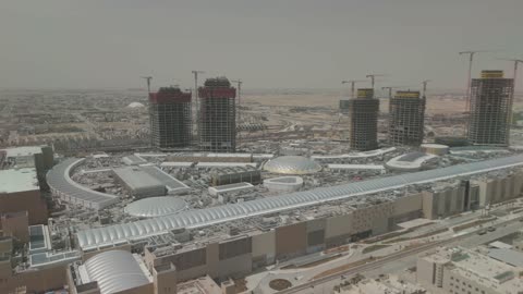 Commercial Construction Towers Saudi Arabia Aerial Drone