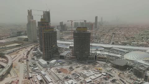 Middle East Urban Construction Aerial Drone Footage