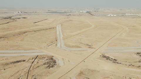 Desert Infrastructure and Road Construction Aerial Drone