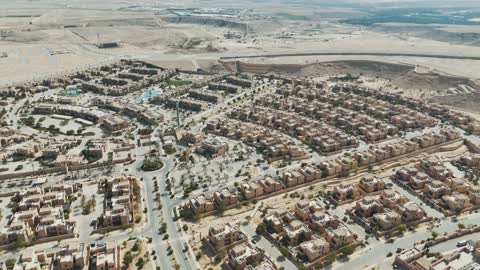 Residential Compound Desert Aerial Drone Footage