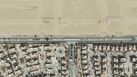Residential Compound Desert Boundary Aerial Drone View