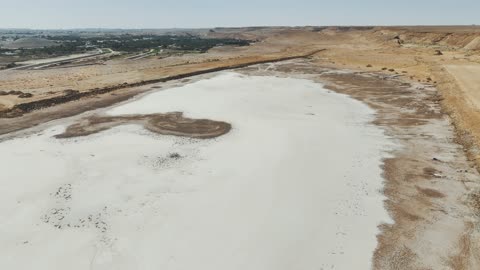 Aerial Desert Salt Flat Sabkha Middle East Footage