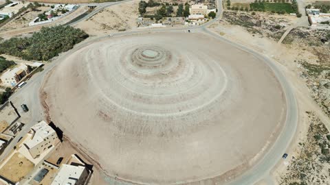 Circular Geological Formation Aerial Drone Footage