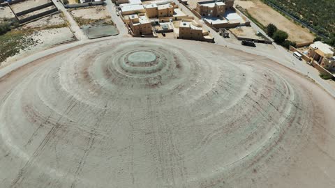 Circular Salt Mound Aerial Drone Footage