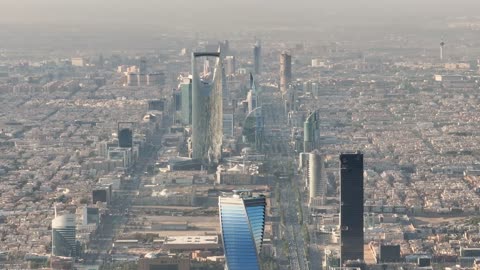 Riyadh Skyline Saudi Arabia Aerial Drone Footage