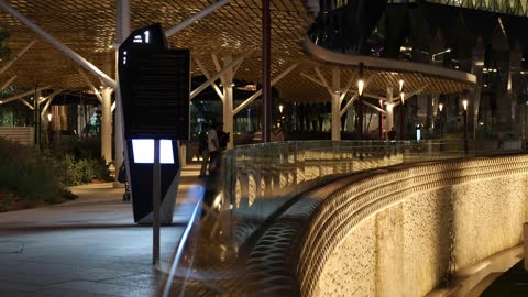KAFD Riyadh Night Pedestrian Walkway Footage