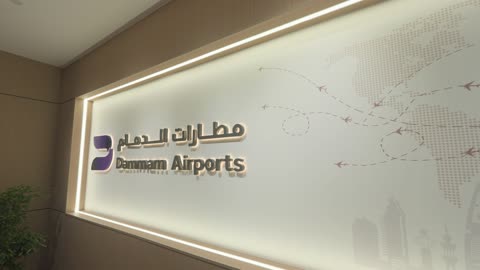 Dammam Airports Corporate Office Logo and Interior