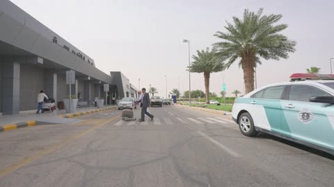 Qaisumah Airport Saudi Arabia Police Vehicle Footage