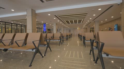 Empty Airport Terminal Waiting Lounge Interior