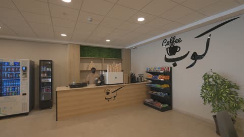 Modern Coffee Shop Barista and Counter Interior Footage