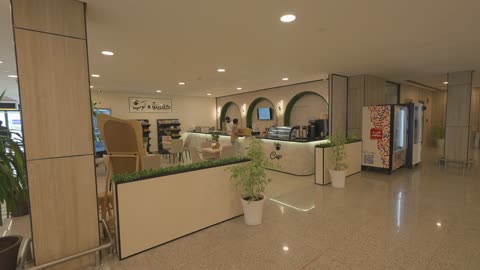 Modern Coffee Shop Interior in Commercial Building