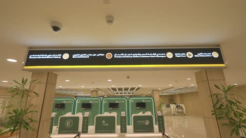 Airport Terminal Check-in Area and Signage