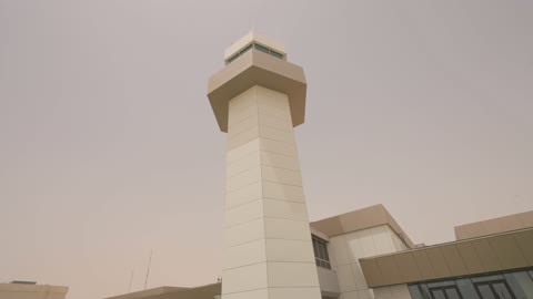 Al-Ahsa International Airport Tower During Dust Storm