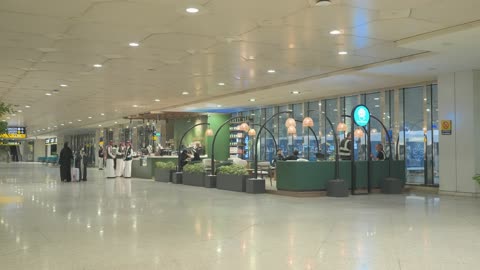 Airport Terminal Cafe Interior Video