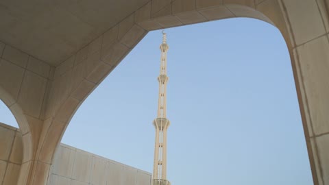 King Faisal Mosque Minaret Tracking Shot Footage