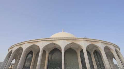 White Marble Mosque Dome Architecture Daylight Footage