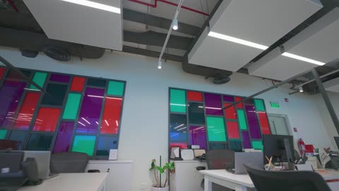 Modern Corporate Office Interior Tracking Shot