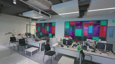 Modern Corporate Office Interior Workstation Space