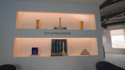 Corporate Office Achievement Wall and Awards Display