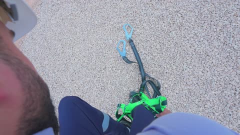 Worker Preparing Industrial Safety Harness POV Footage
