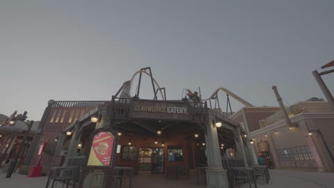Gearworks Eatery Amusement Park Twilight Shot