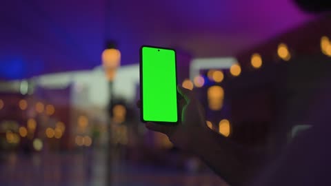 Smartphone Green Screen Night City Bokeh Footage
