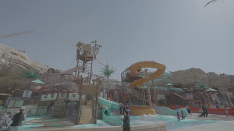 Outdoor Water Park Slides and Family Recreation Video