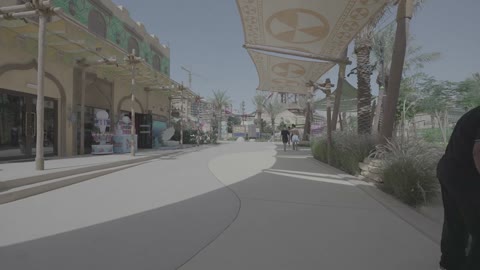 Water Park Pedestrian Path Walking Footage