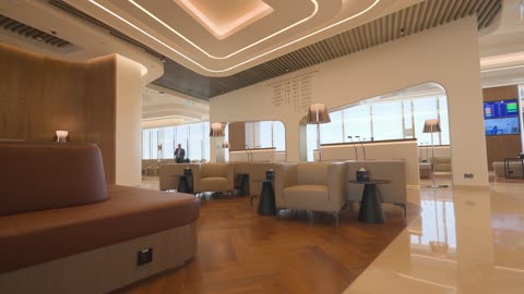 Modern Luxury Airport Lounge Interior Video