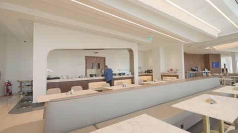 Modern Airport Lounge Buffet and Dining Interior