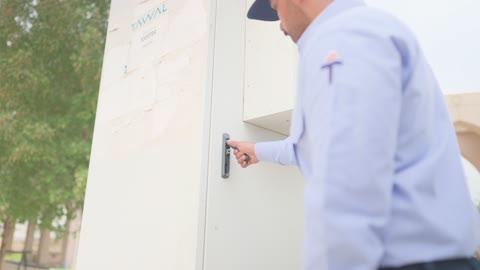 Technician Opening Telecom Cabinet Outdoor Video