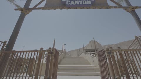 Colossal Canyon Entrance Gate Desert Falls Qatar Footage