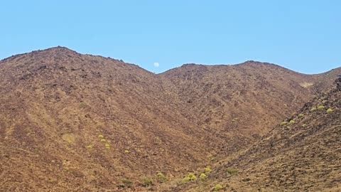 Hajar Mountains Fujairah UAE Rocky Slopes Tracking Shot