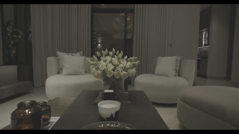 Luxury Living Room Interior Modern Decor Tracking Shot