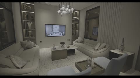 Modern Luxury Living Room Interior Stock Video Footage