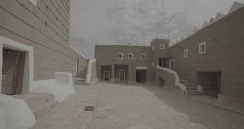Najdi Heritage Clay Castle Courtyard Stock Footage