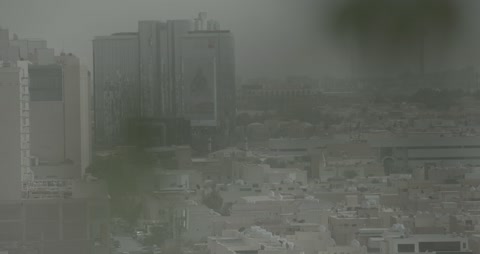 Riyadh Cityscape Dust Storm Sandstorm Footage