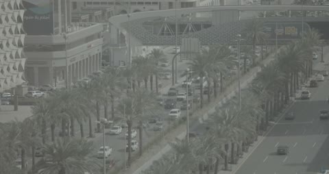 حركة المرور على الطريق السريع بالرياض لقطة جوية
