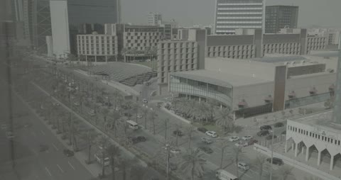 Riyadh Olaya Street City Traffic Aerial View Saudi Arabia
